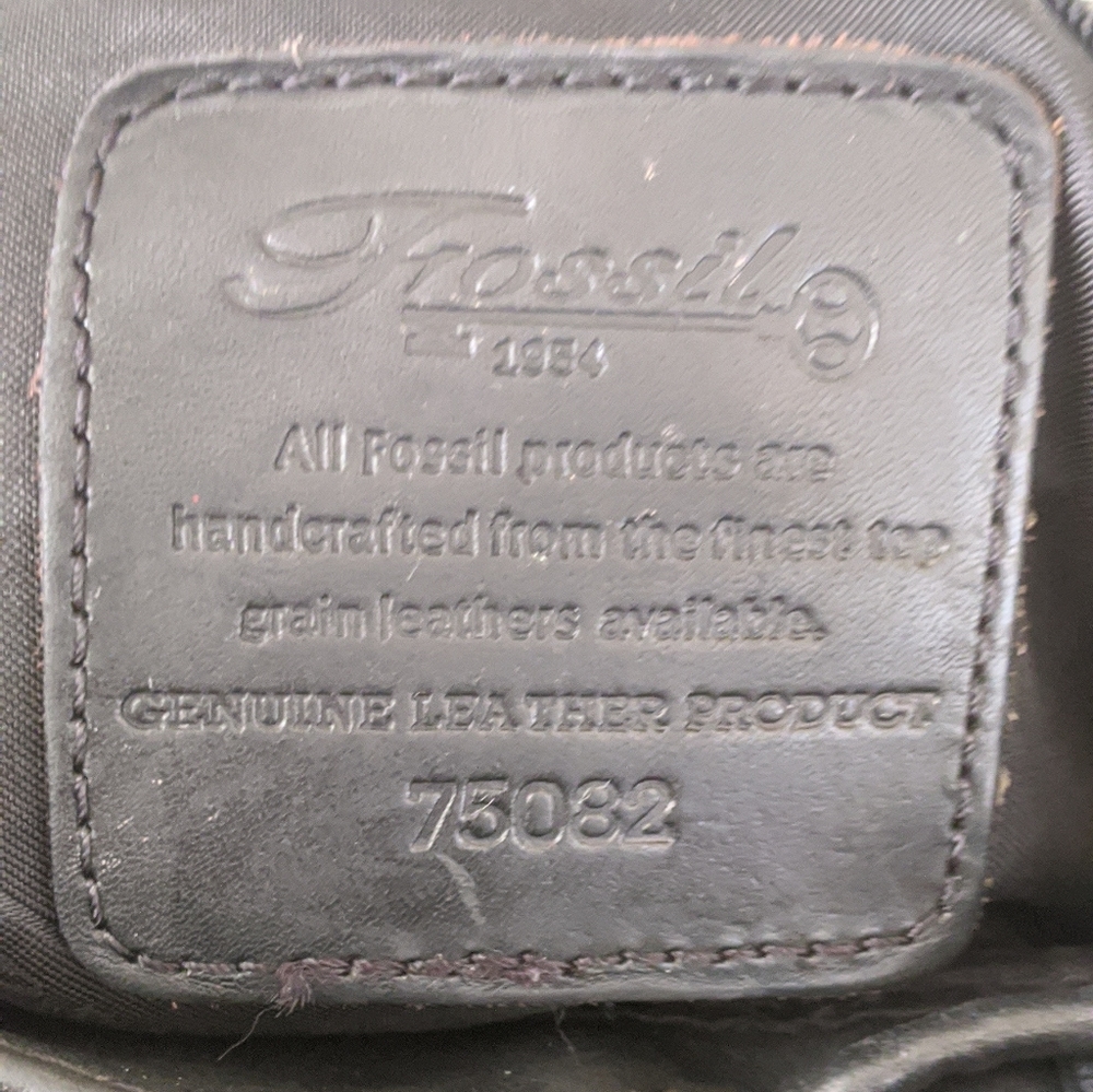 🎉🎉VINTAGE FOSSIL 75082 BLACK LEATHER BAG🌟🌟🌟 - Picture 6 of 6